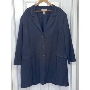 Dana Kay Women’s Dress Jacket Blazer Coat Black 3 Button Up Plus Size 32W